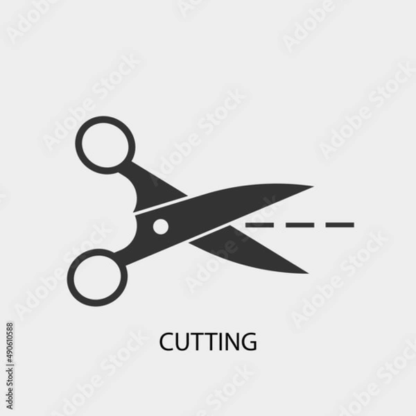 Fototapeta Cutting vector icon illustration sign