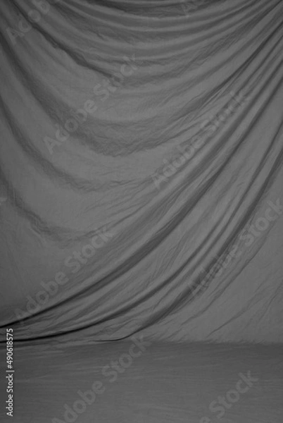 Obraz Gray cloth drape studio photography background.
