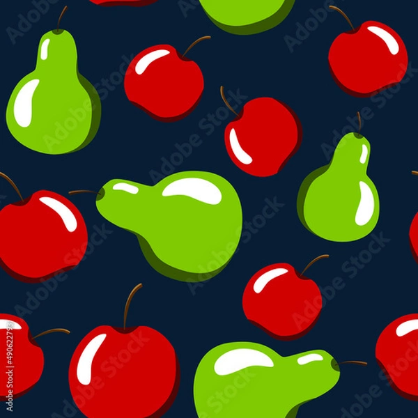 Obraz pattern with delicious fruits, vector images, bright colors