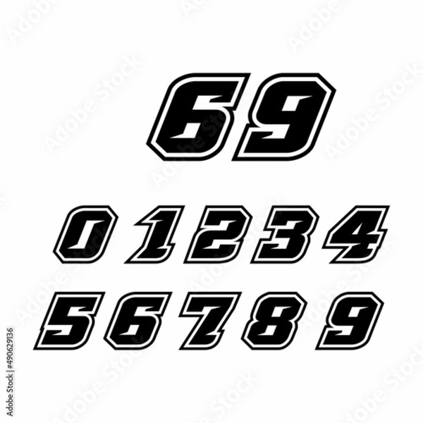 Obraz Racing number logo design with frame
