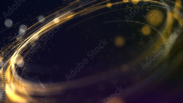 Fototapeta Gold lights awards with particles elegance abstract background.