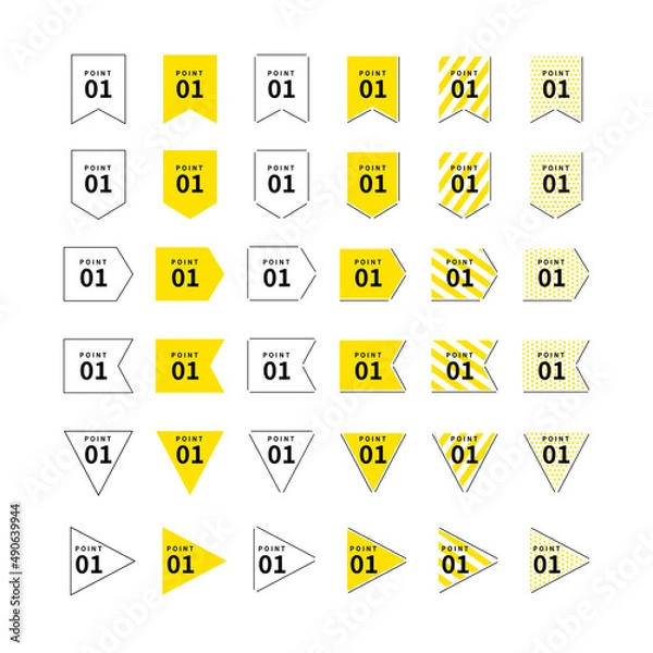 Obraz タイトルデザインのセット（フラッグ、イエロー）