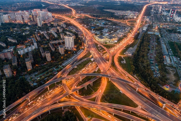 Fototapeta Moscow, automobile interchange of the M11 and MKAD highways
