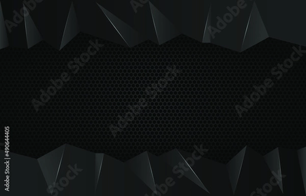 Fototapeta Dark abstract background, faceted broken texture on a lattice 
