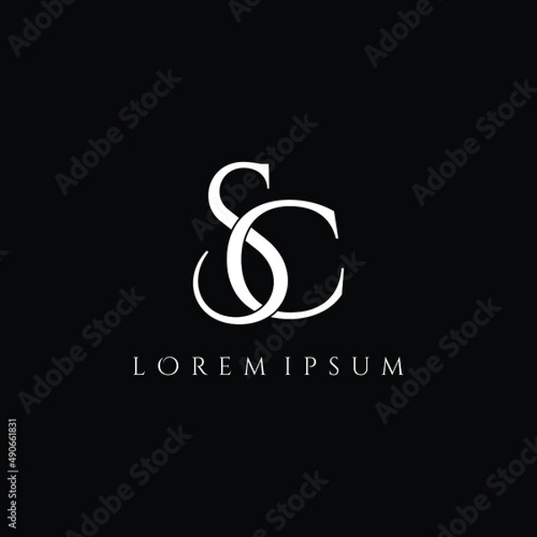 Obraz Letter SC luxury logo design vector