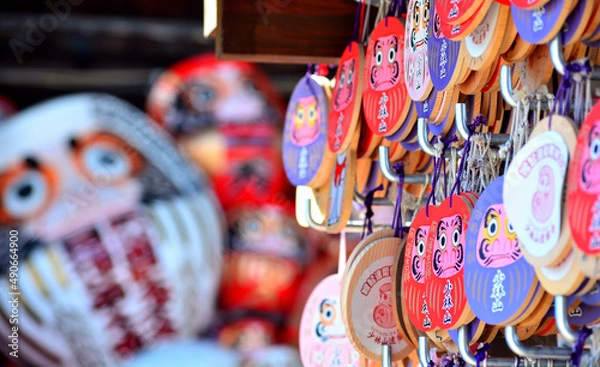 Obraz 少林山達磨寺の絵馬と達磨