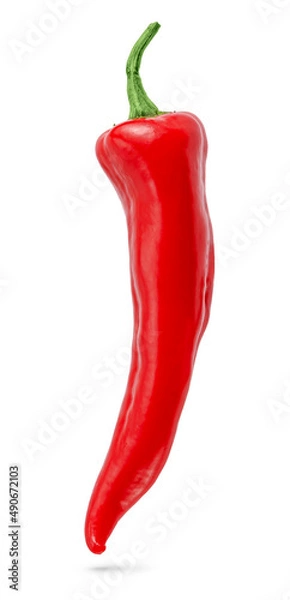 Fototapeta Red bell pepper isolated on white background.