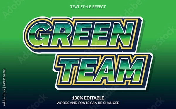 Obraz Editable Text Effect, Green Team Text Style	
