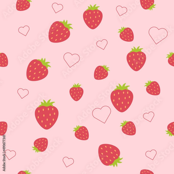 Fototapeta Strawberry cartoon seamless pattern vector
