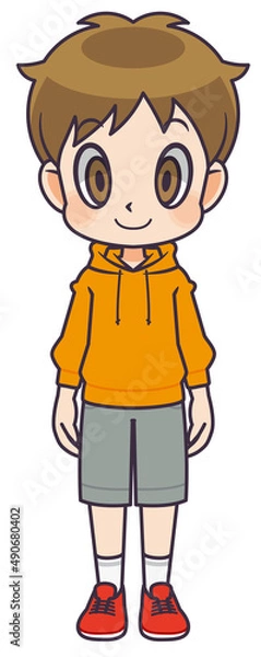 Obraz 直立する男の子