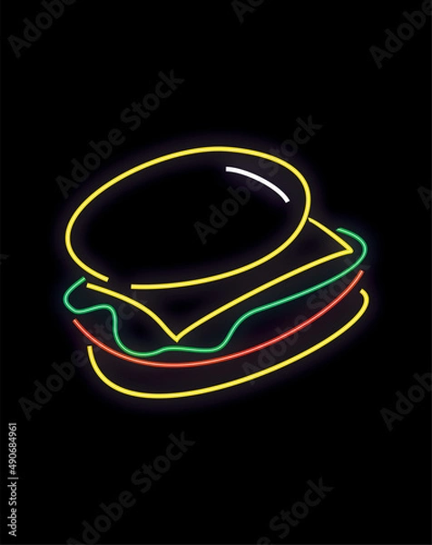 Obraz burger neon
