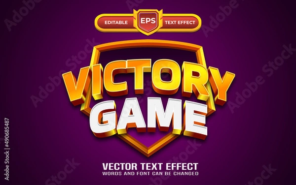 Obraz Victory game editable text effect with golden style