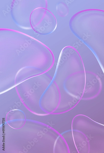 Fototapeta Abstract light purple vertical background with bubbles.