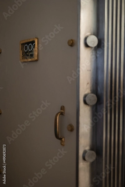 Fototapeta Vault visual code number locking mechanism 
