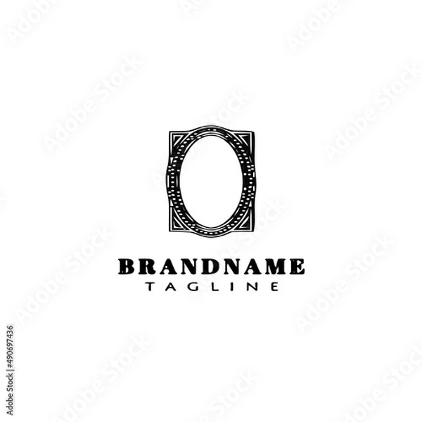 Fototapeta unique frame logo cartoon icon design template black isolated vector illustration