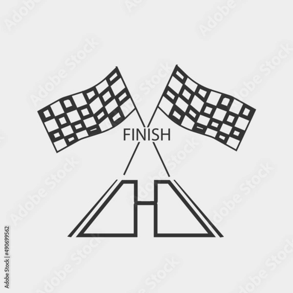 Fototapeta Finish vector icon illustration sign