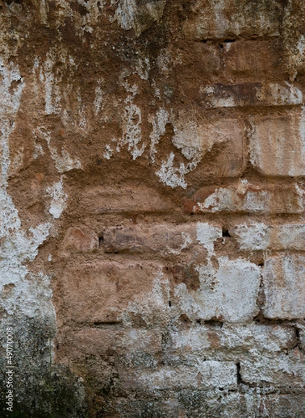 Fototapeta cracked concrete old brick wall