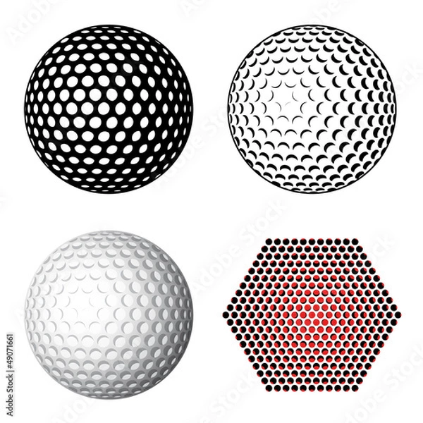 Obraz wektor symbole piłeczki do golfa