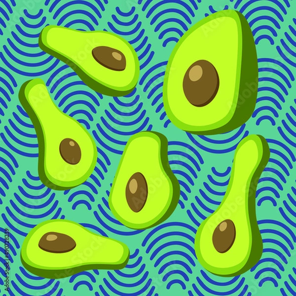 Obraz poster with avocado on a bright background