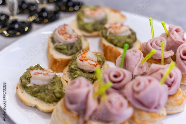 Obraz snacks on the buffet table