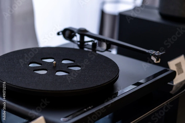 Fototapeta close-up of the details of the record player