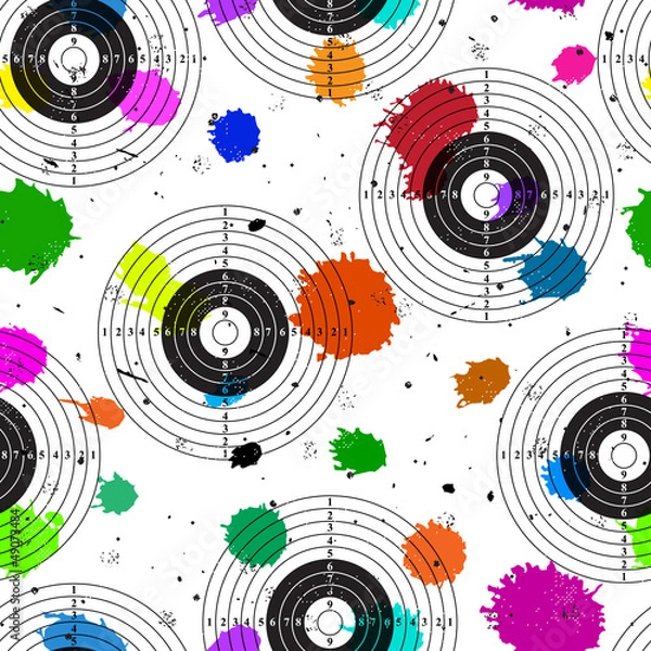 Fototapeta Target over colorful grange blot. Seamless background.