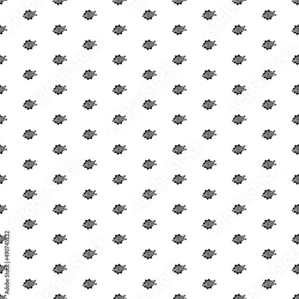 Fototapeta Square seamless background pattern from black digital tech symbols. The pattern is evenly filled. Vector illustration on white background