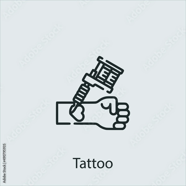 Obraz tattoo icon vector icon.Editable stroke.linear style sign for use web design and mobile apps,logo.Symbol illustration.Pixel vector graphics - Vector