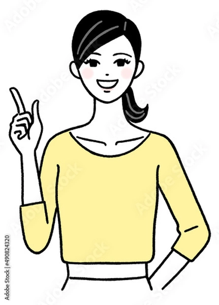 Obraz ポイントを説明する若い女性