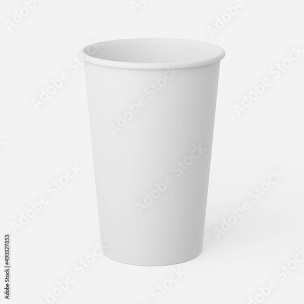 Obraz Soda cup in white on a plain background. 3d render.