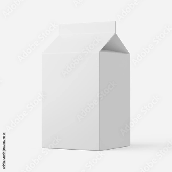 Fototapeta Soup carton in white on a plain background. 3d render.