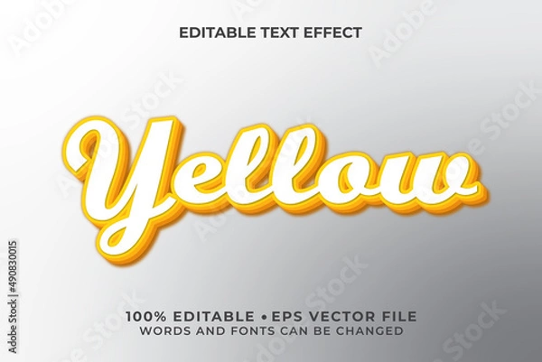 Fototapeta Yellow Editable Text Effect