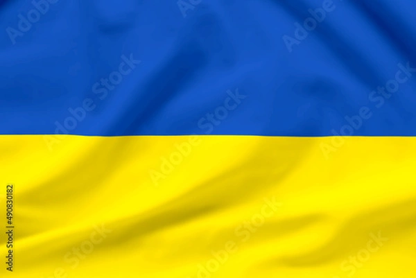 Obraz Ukraine waving flag textile texture