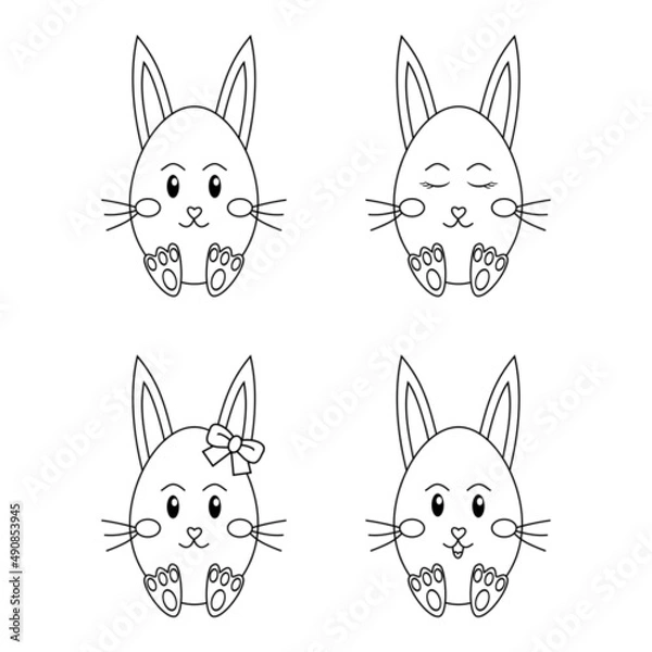 Obraz Bunny Easter Egg Coloring Page