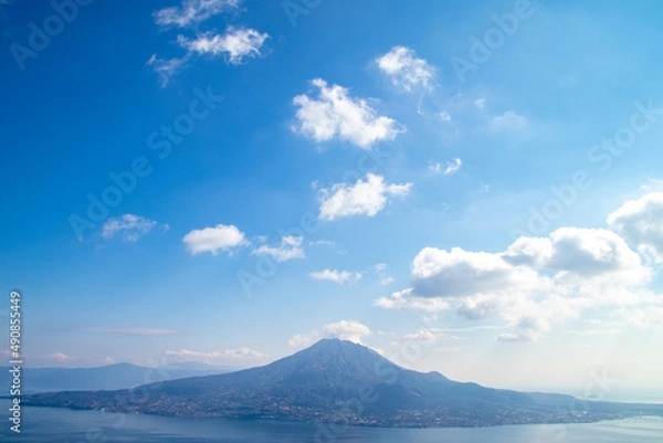 Obraz 快晴の空と桜島