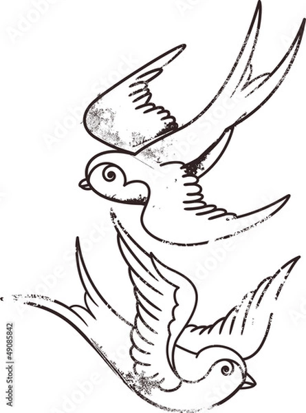 Obraz tatto style swallow