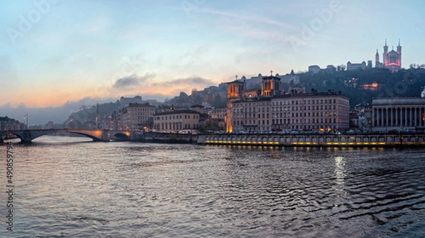 Obraz The river Saone in Lyon