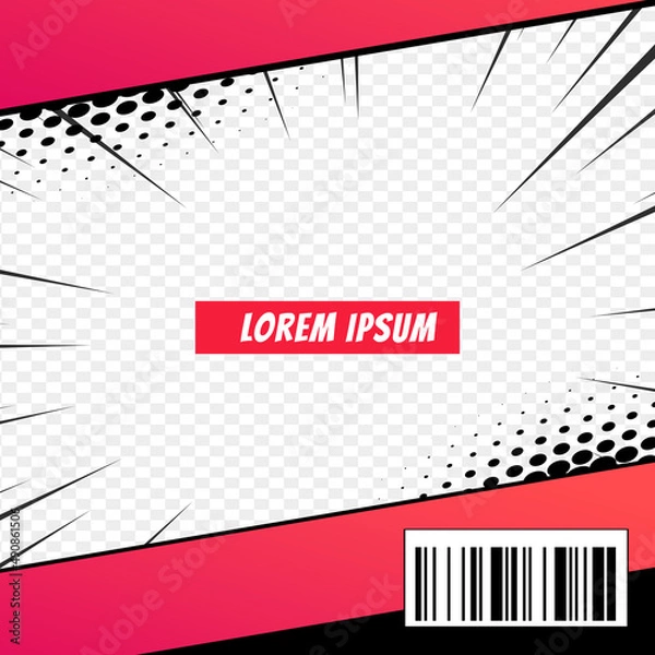 Obraz comic magazine front cover page design