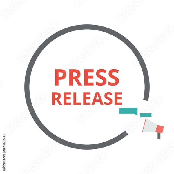 Fototapeta Press release vector. Marketing and business concept. Flat illustration on white background.