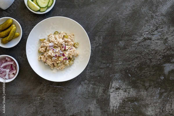 Fototapeta A Plate of Tuna Salad with Room for Copy