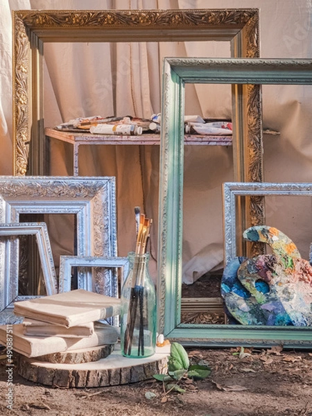 Fototapeta decorative picture frames, creative tools