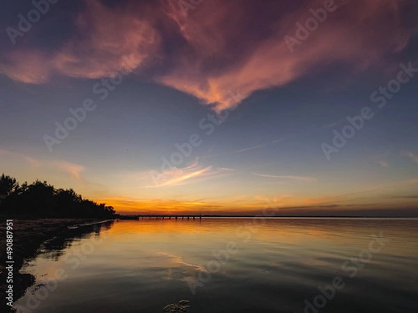 Obraz sunset over the lake