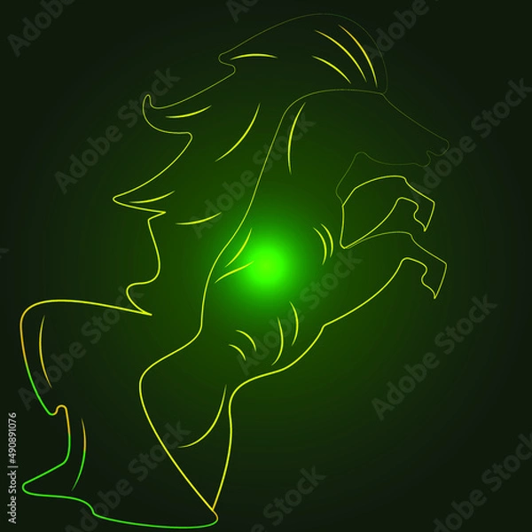 Obraz glowing horse contours