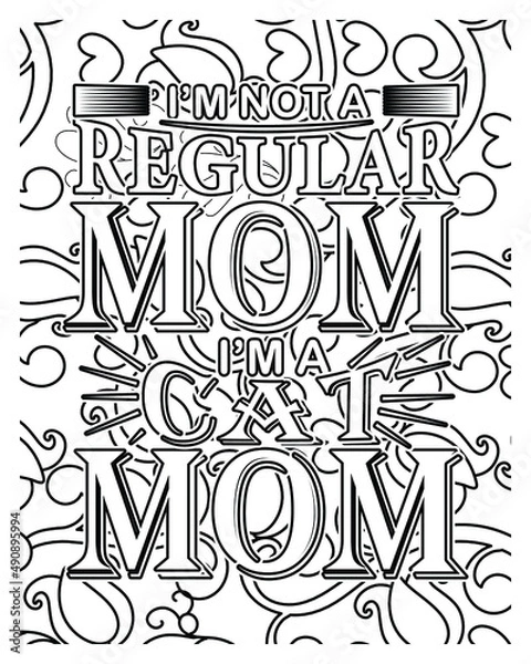 Fototapeta Motivational Quotes coloring page design. Motivational Quotes line art design. Adult coloring page.