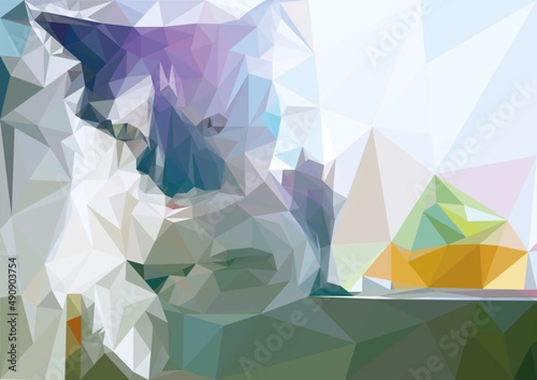 Obraz Polygonal cat
