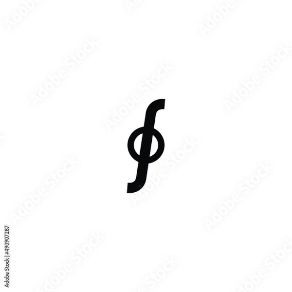 Obraz closed contour, line integral symbol vector
