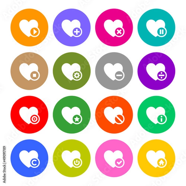 Fototapeta Icons set - hearts