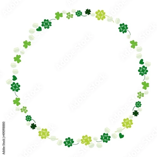 Obraz クローバーのサークルフレーム