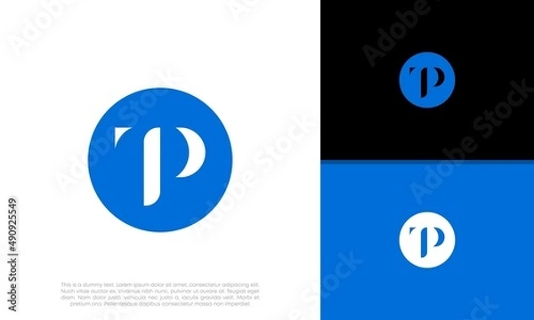 Fototapeta Initial TP logo design. Innovative high tech logo template.