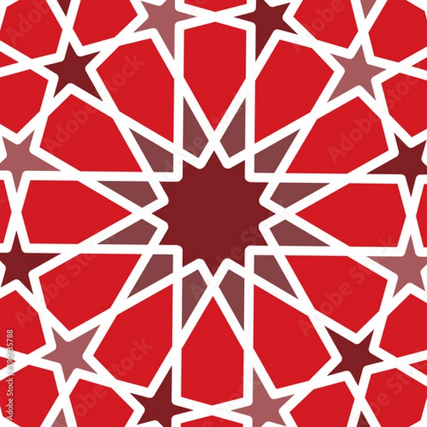 Obraz Red Islamic Geometric Background